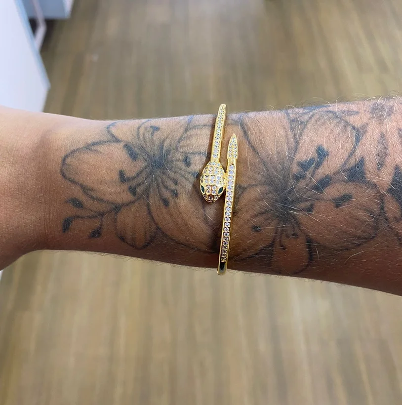 Bracelete de Cobra — Banhado a Ouro 18k
