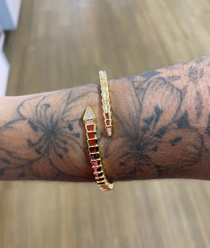 Bracelete de Cobra — Banhado a Ouro 18k