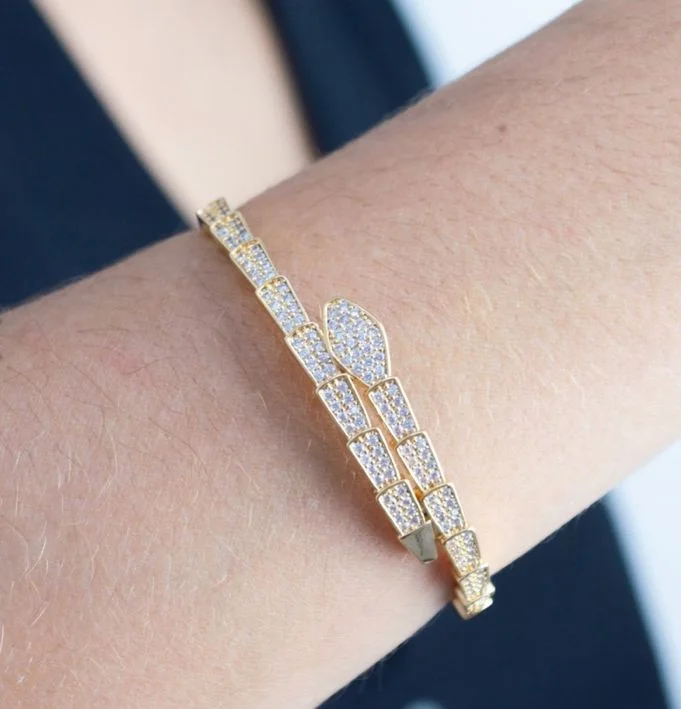 Bracelete Cobra Inspiração Bvlgari — Banhado a Prata 925