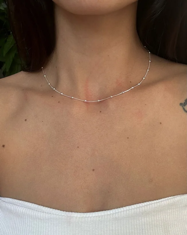 Choker Bolinha — Banhado a Prata 925